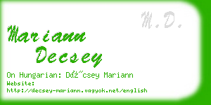 mariann decsey business card